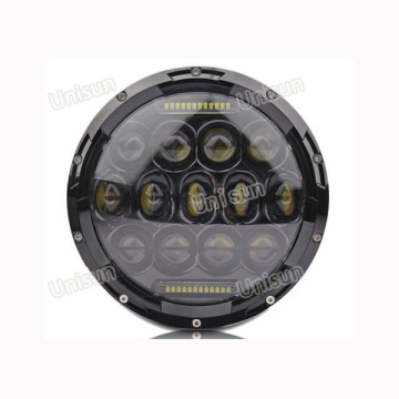 Faros delanteros LED de 12 V, 7 pulgadas y 75 W, haz alto / bajo con DRL